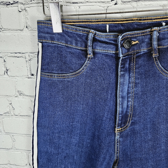 ZARA | high rise shaper skinny stretch side stripe detail ankle jegging jeans - Picture 3 of 7